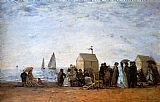 Trouville Canvas Paintings - The Beach At Trouville